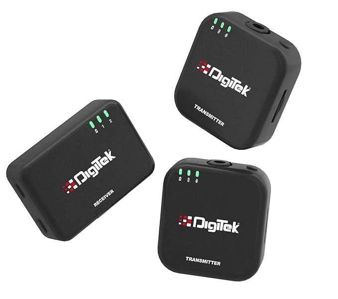 Digitek (DWM 101 Mini Wireless Microphone System, 2.4G Mic for iOS & Android Phones, DSLR, PC,Laptop, 80m Range, TF Card Support, 4-5hr Battery, Real-Time Monitoring, for Vlogs & Live Streaming